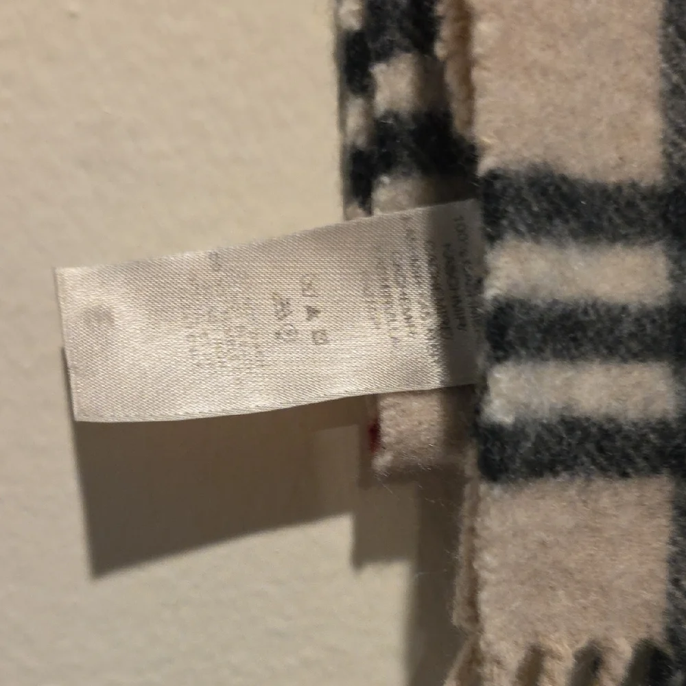 Burberry Plaid Wool Scarf in Red, Black, and Cream - Picture 4 of 8